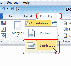 Make One Page Landscape In Word